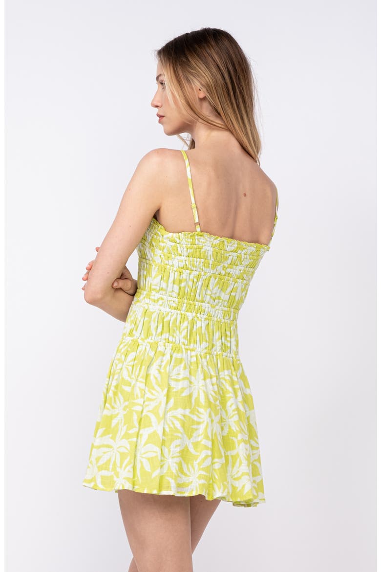 Cotton Smocked Minidress, Alternate, color, LIGHT GREEN
