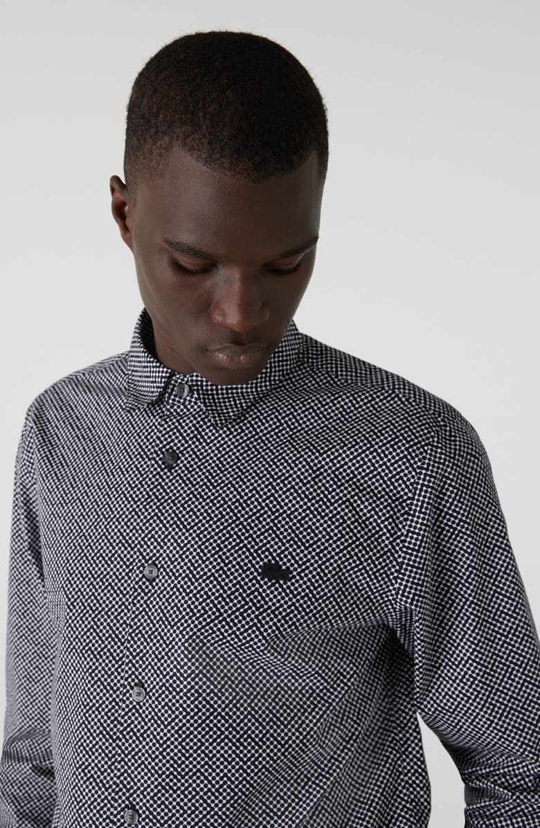 Lacoste Slim Fit Dot Button-Up Shirt, Alternate, color,