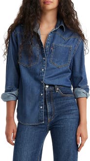 Levi's Teodora Western Snap-Up Chambray Shirt