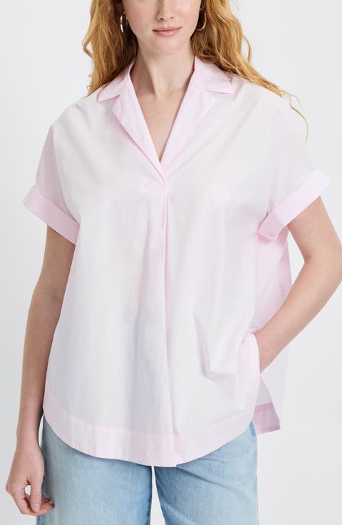 Cotton Poplin Popover Top