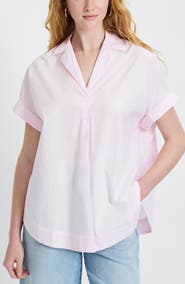 French Connection Cotton Poplin Popover Top
