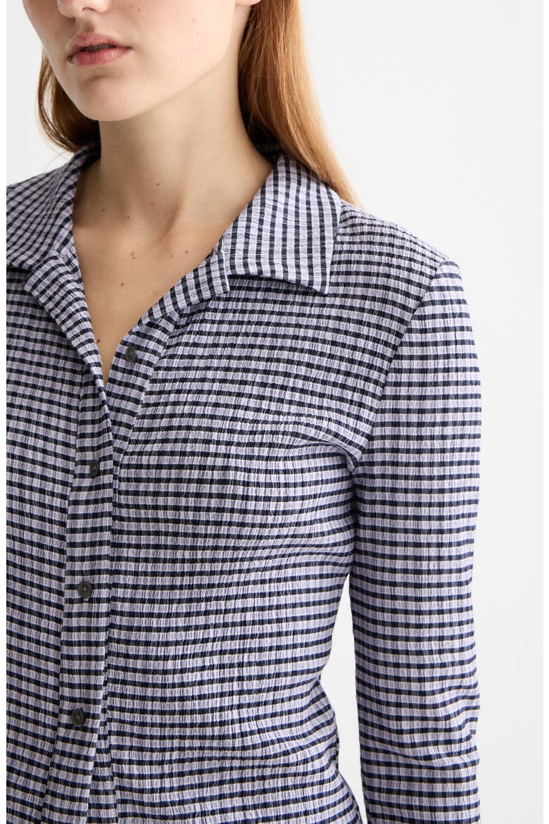 Textured Gingham Button-Up Shirt, Alternate, color, SKY CAPTAIN/ LANGUID LAVENDER