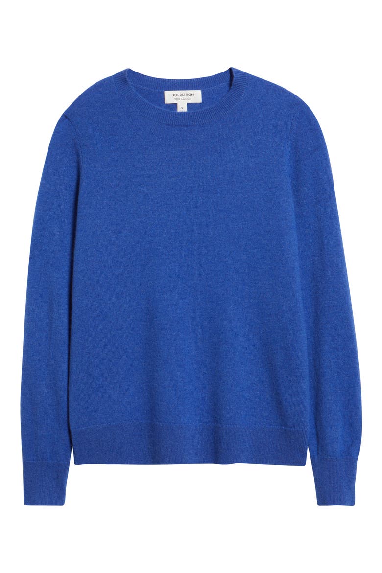 Cashmere Crewneck Sweater, Alternate, color, BLUE GLORY