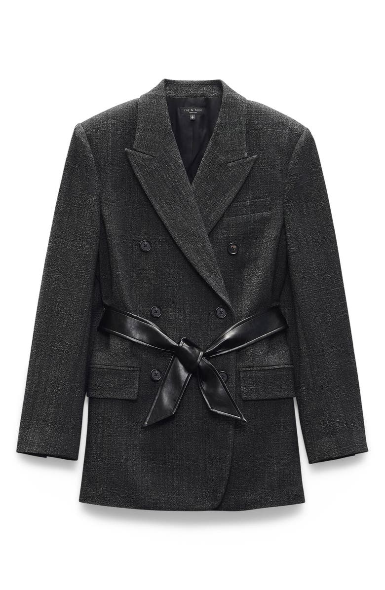 rag & bone Virginia Belted Blazer, Alternate, color, Black