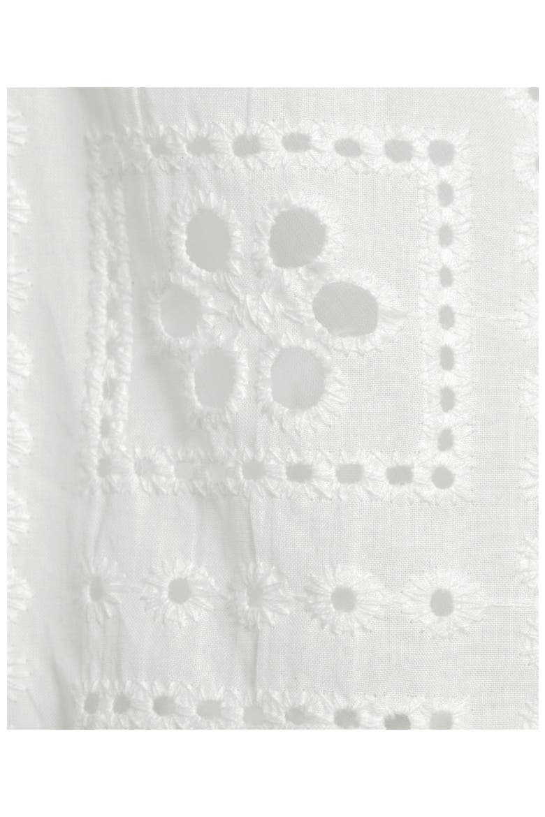 Eyelet Crew Puff Sleeve Top, Alternate, color, White