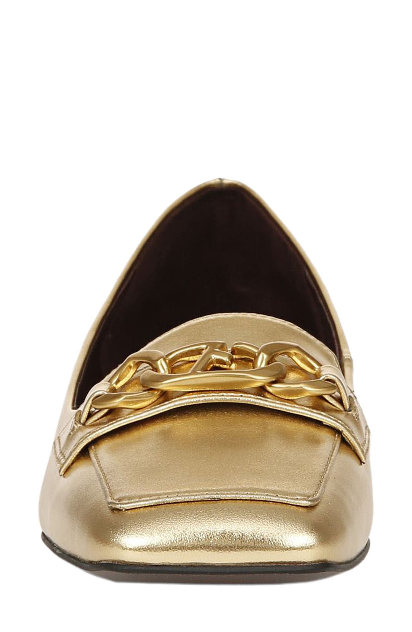 Tiari Chain Square Toe Loafer, Alternate, color, GOLD