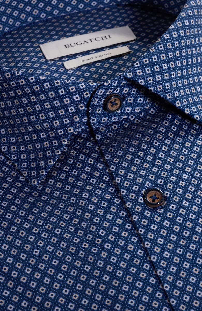 Bugatchi James OoohCotton<sup>®</sup> Geo Button-Up Shirt, Alternate, color, Navy