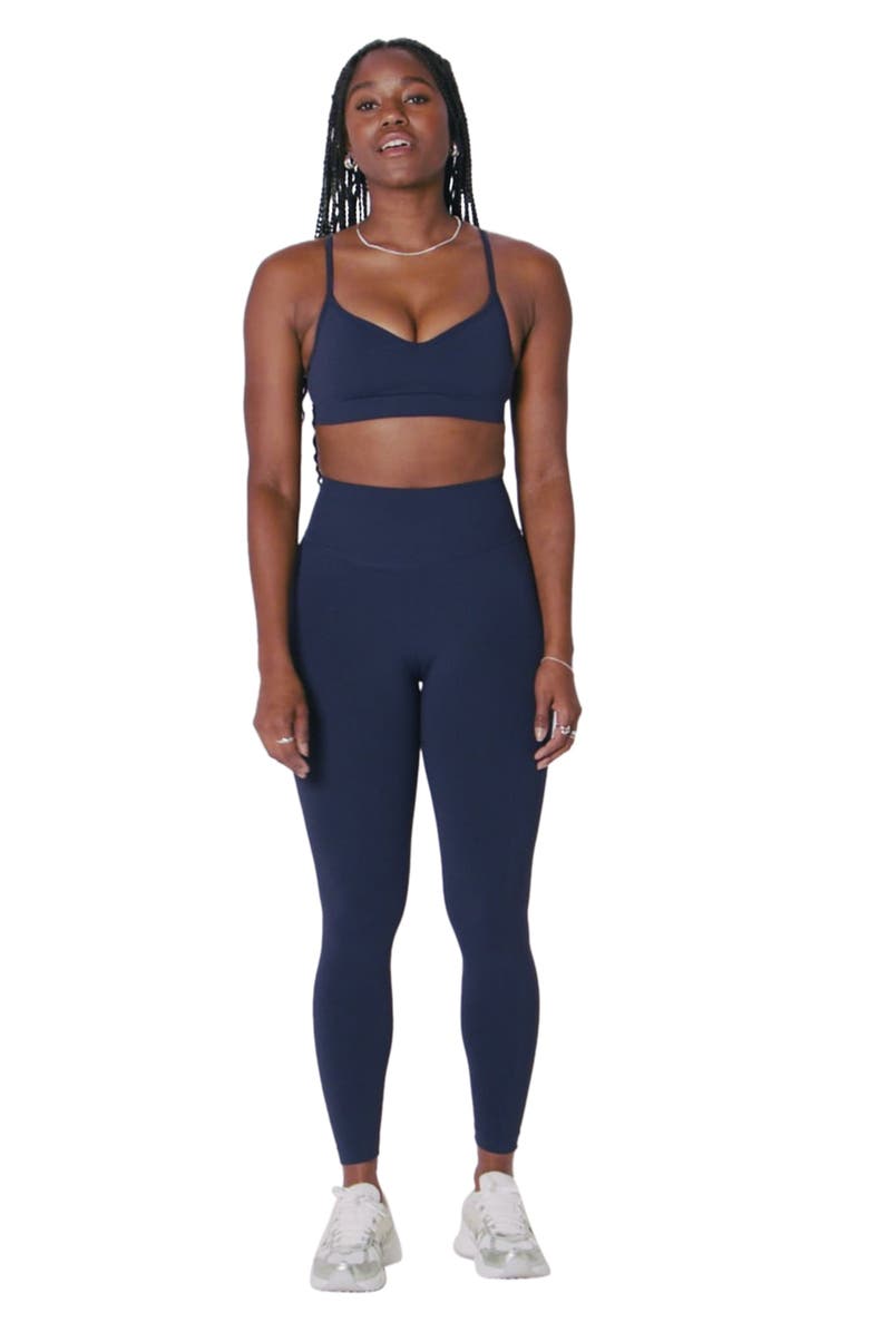 Fabletics Sleek Seamless Strappy Low Impact Bra, Alternate, color, Heated Red