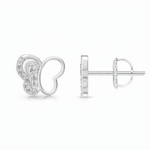 Donatello Gian Butterfly Necklace & Earrings Set In Silver