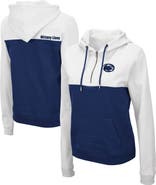 COLOSSEUM Women's Colosseum White/Navy Penn State Nittany Lions Aidan Lightweight Half-Zip Hoodie