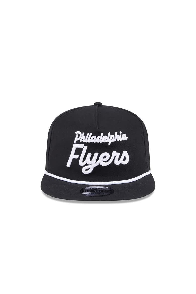 Men's New Era  Black Philadelphia Flyers Team Text Golfer Adjustable Hat, Alternate, color, Black