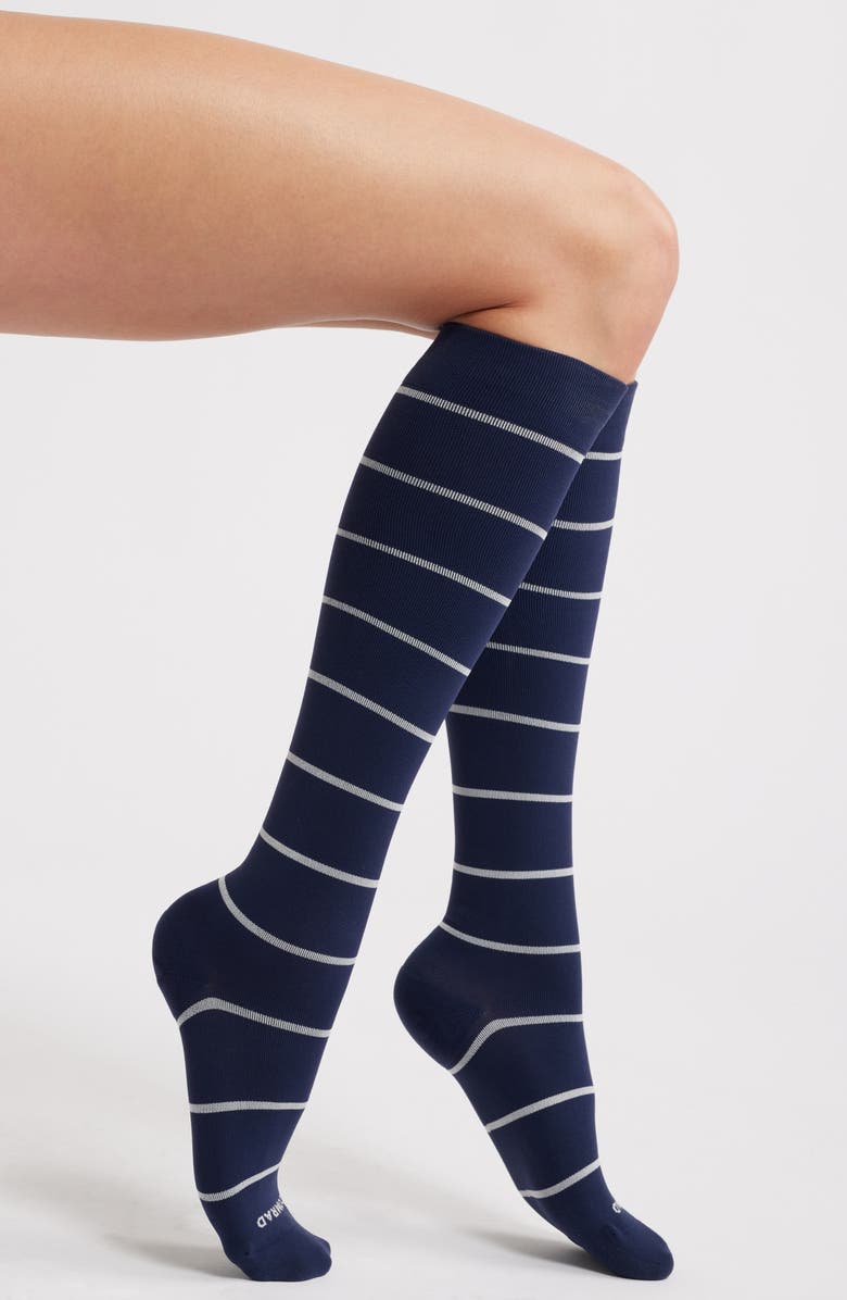 COMRAD Stripe Knee High Compression Socks, Main, color, 