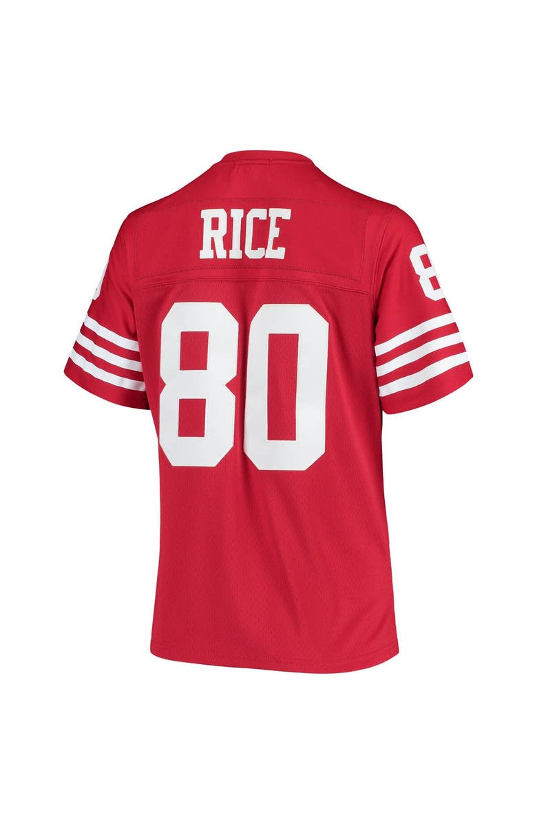 Mitchell & Ness Women's Mitchell & Ness Jerry Rice Scarlet San Francisco 49ers 1990 Legacy Replica Jersey, Alternate, color,