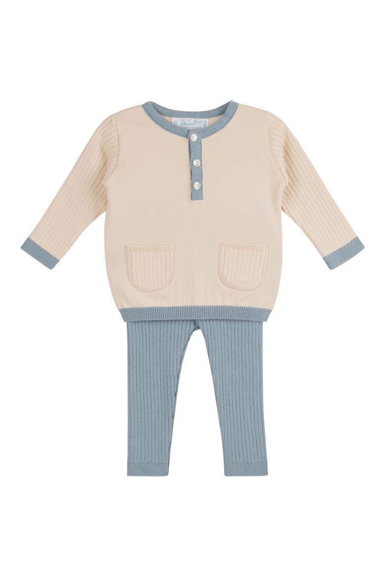 Henley Sweater & Rib Pants Set, Main, color, VINTAGE BLUE