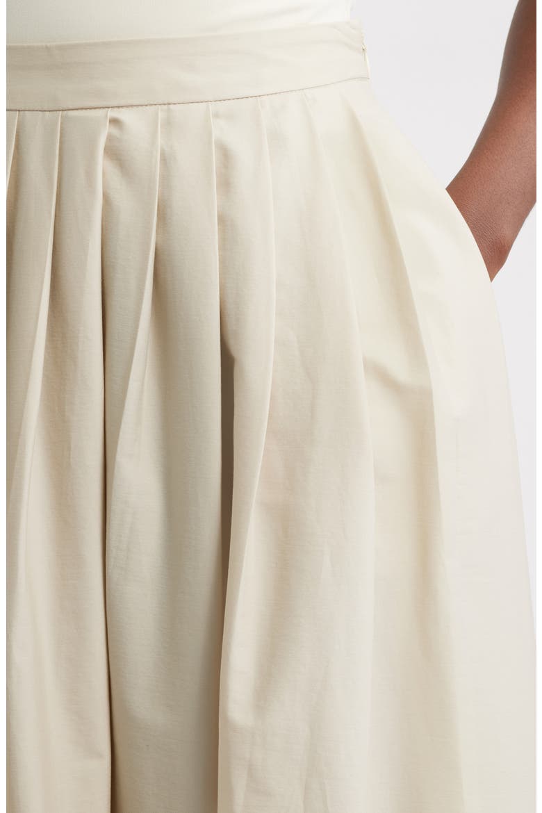 Indo Pleated Cotton Blend Skirt, Alternate, color, IVORY WHITE