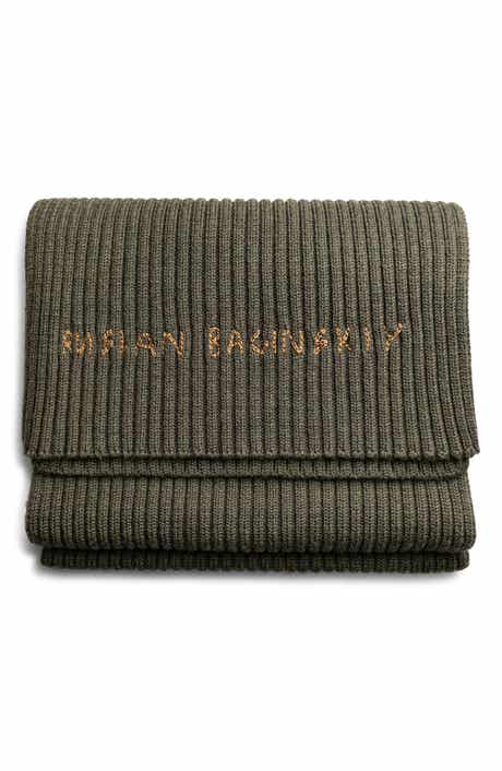 Ruslan Baginskiy Monogram Embroidered Merino Wool Scarf