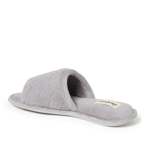 DEARFOAMS DEARFOAMS BEATRICE QUILTED MICROFIBER TERRY SHOWER SLIDE SLIPPER