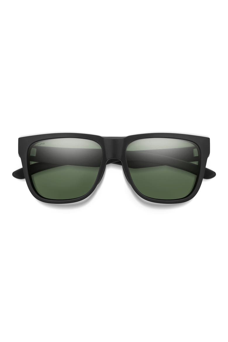 Lowdown Slim 2 55mm ChromaPop™ Square Sunglasses, Main, color, BLACK / GRAY GREEN