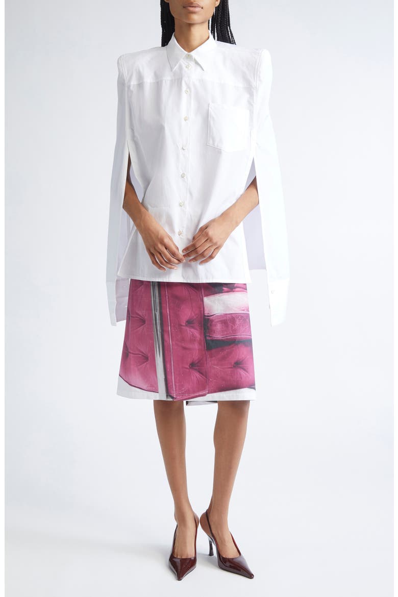 Corbusier Cape Shirt, Alternate, color, WHITE