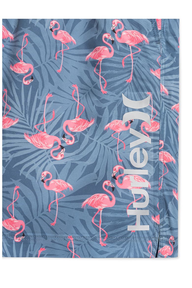 Flamingo Fern Volley Swim Shorts, Alternate, color, GREY TEAL