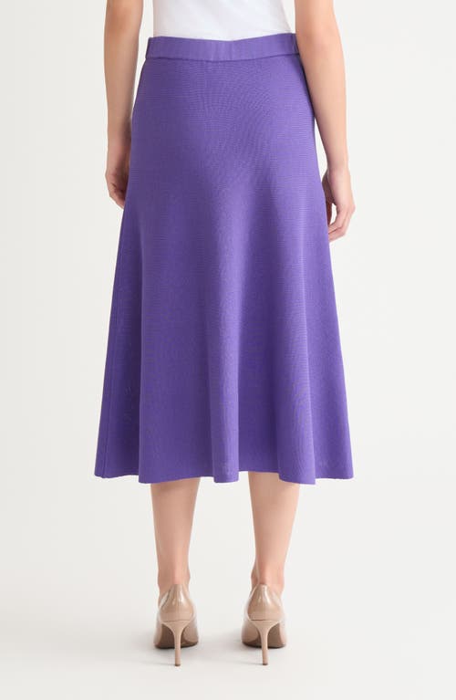 Misook Knit A-line Midi Skirt In Purple