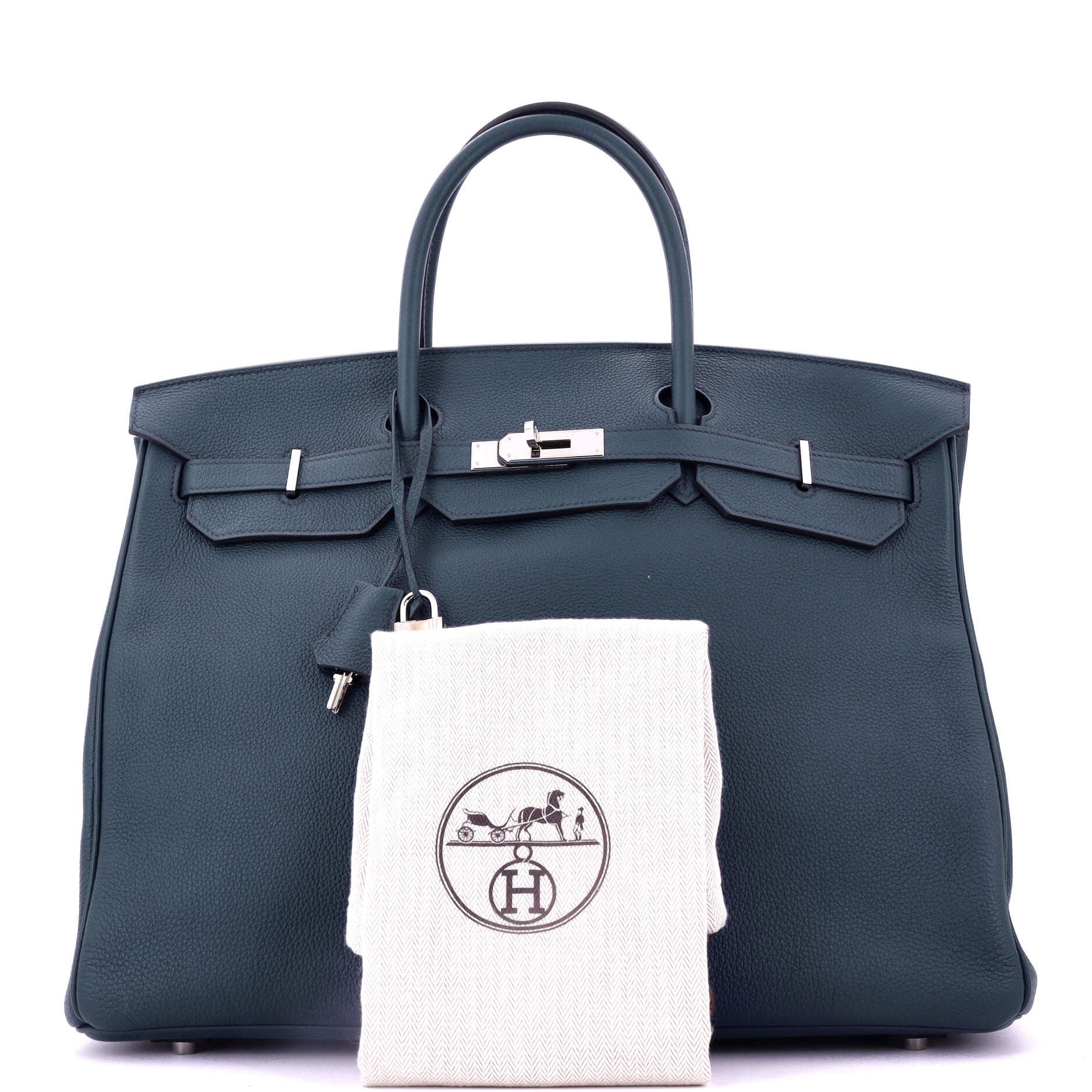 Pre-Owned Hermes Birkin Handbag Blue Togo with Palladium Hardware 40, Alternate, color, Bleu De Prusse
