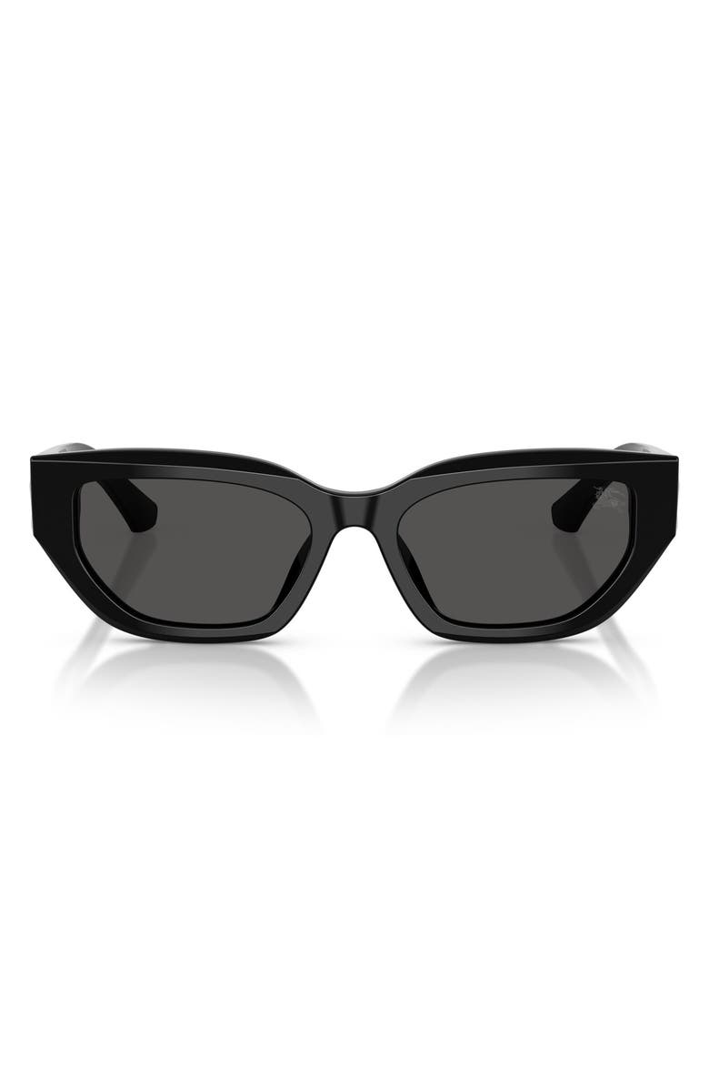 Burberry 54mm Irregular Sunglasses, Main, color, Black
