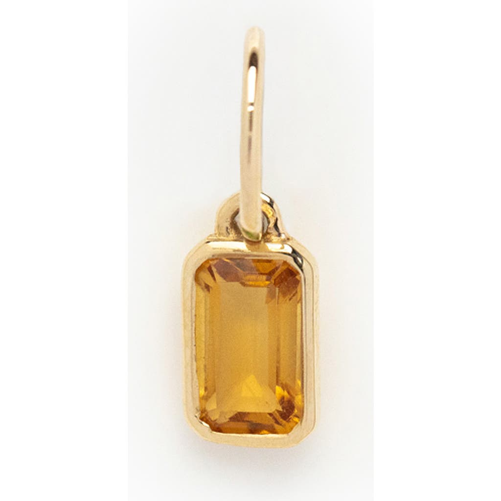 Local Eclectic Baguette Cut Birthstone Charm In Orange