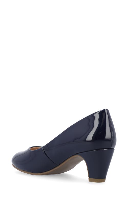 Journee Collection Luu Round Toe Pump In Patent/blue