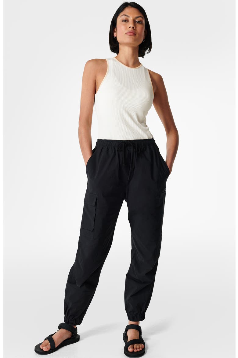 Quinn Crop Cargo Pants, Alternate, color, BLACK