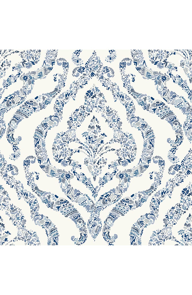 Wallpops Blue Guildford Peel & Stick Wallpaper, Main, color, Blue