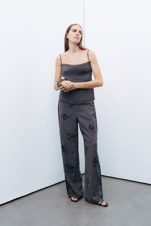 Nocturne Slit Strap Blouse In Anthracite