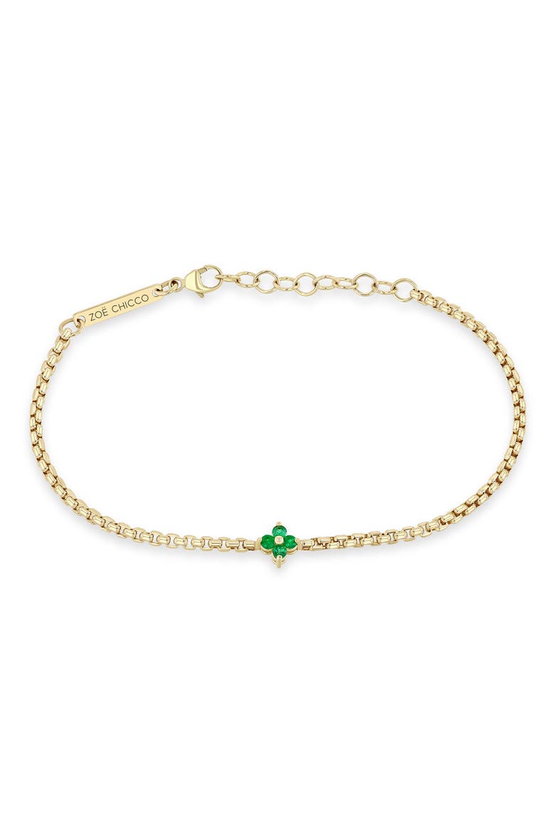 Quad Emerald Pendant Bracelet, Alternate, color, 14K YELLOW GOLD