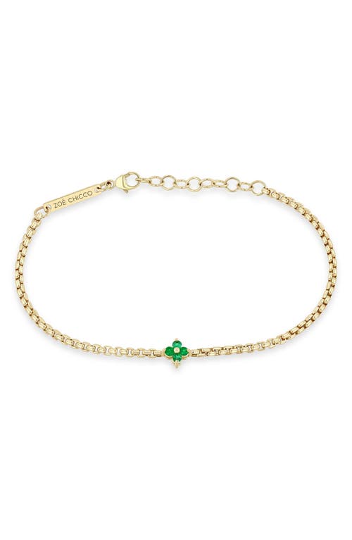 Zoë Chicco Quad Emerald Pendant Bracelet In 14k Yellow Gold