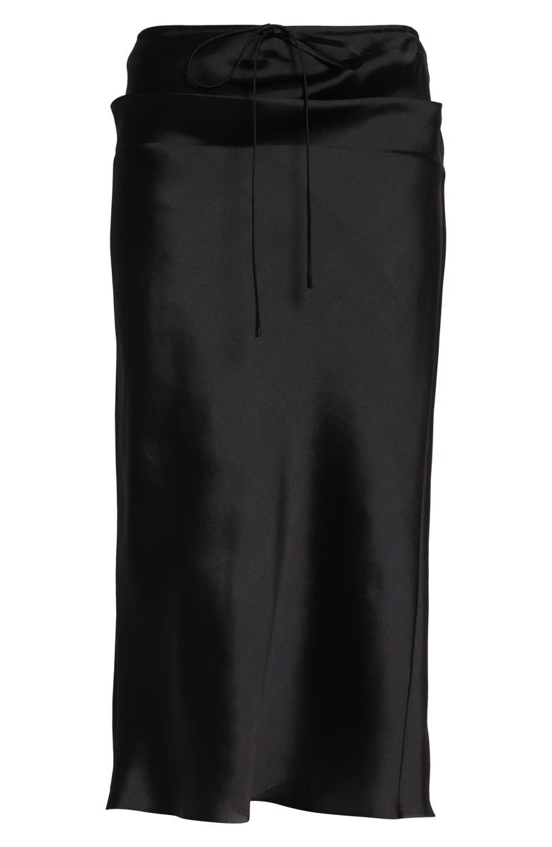 GIA STUDIOS Lanky Vietnamese Silk Drawstring Column Skirt, Main, color, Black