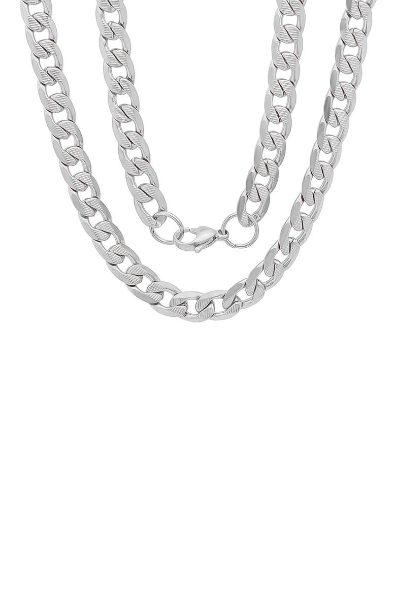 Curb Chain Link Necklace, Alternate, color, METALLIC