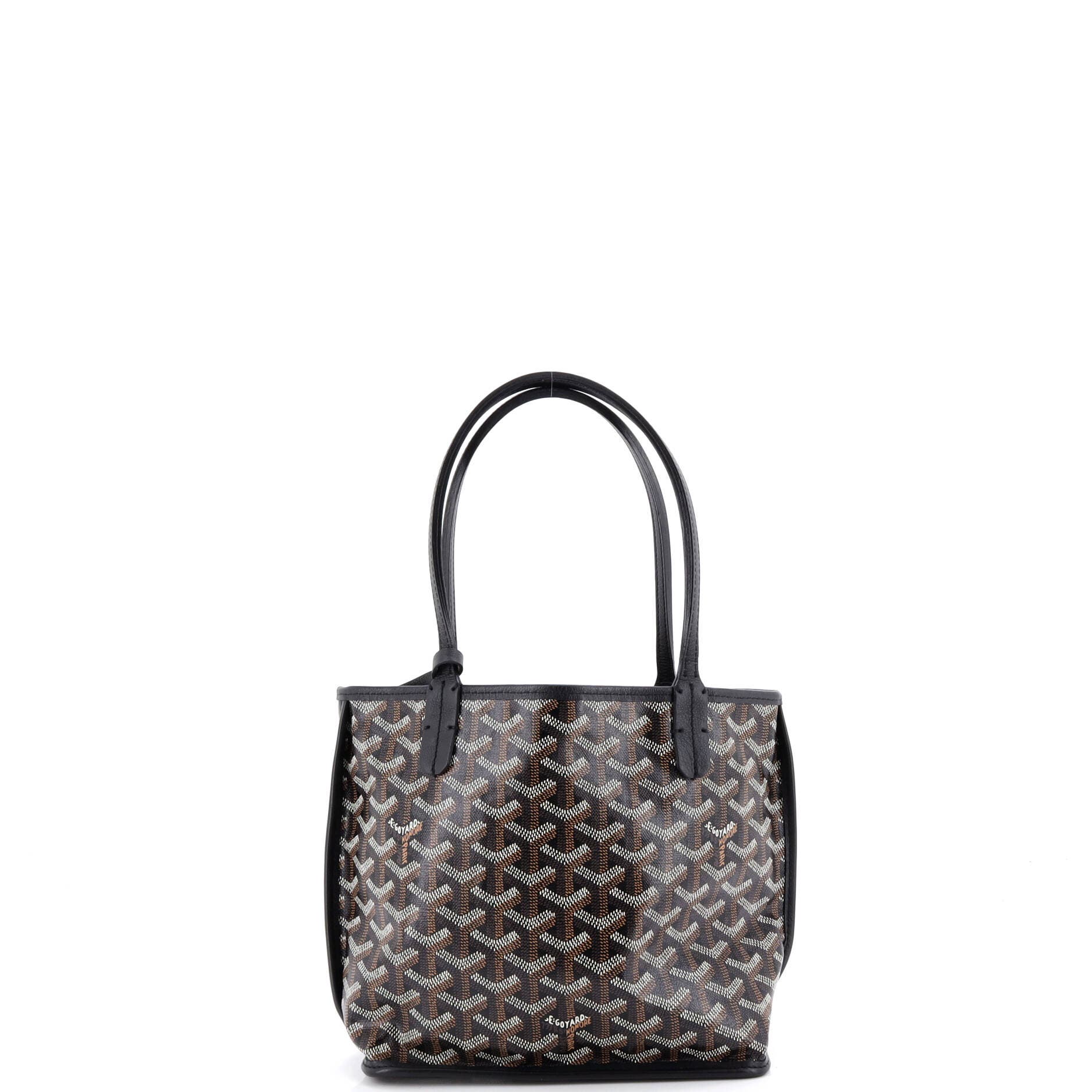 Pre-Owned Goyard Anjou Reversible Tote Coated Canvas Mini, Alternate, color, Black