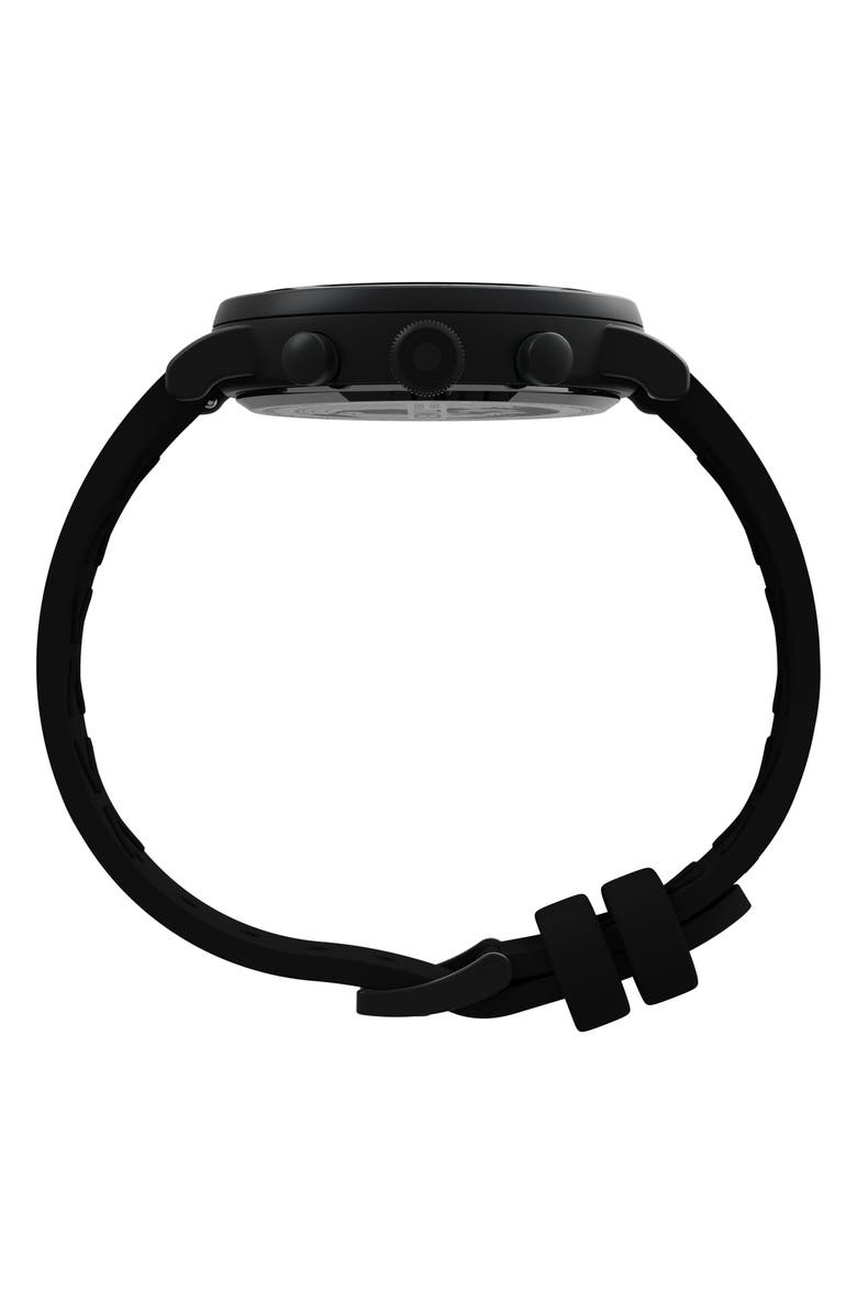 Timex<sup>®</sup> Standard Chronograph Resin Strap Watch, 43mm, Alternate, color, Black