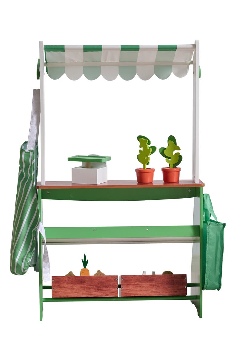 Teamson Kids Vermont Farmer's Market Stand Playset, Alternate, color, Green