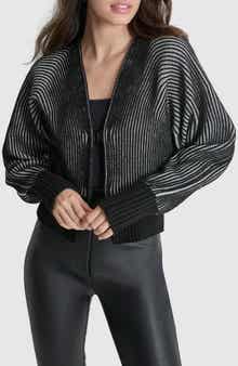 DKNY Contrast Rib Cardigan
