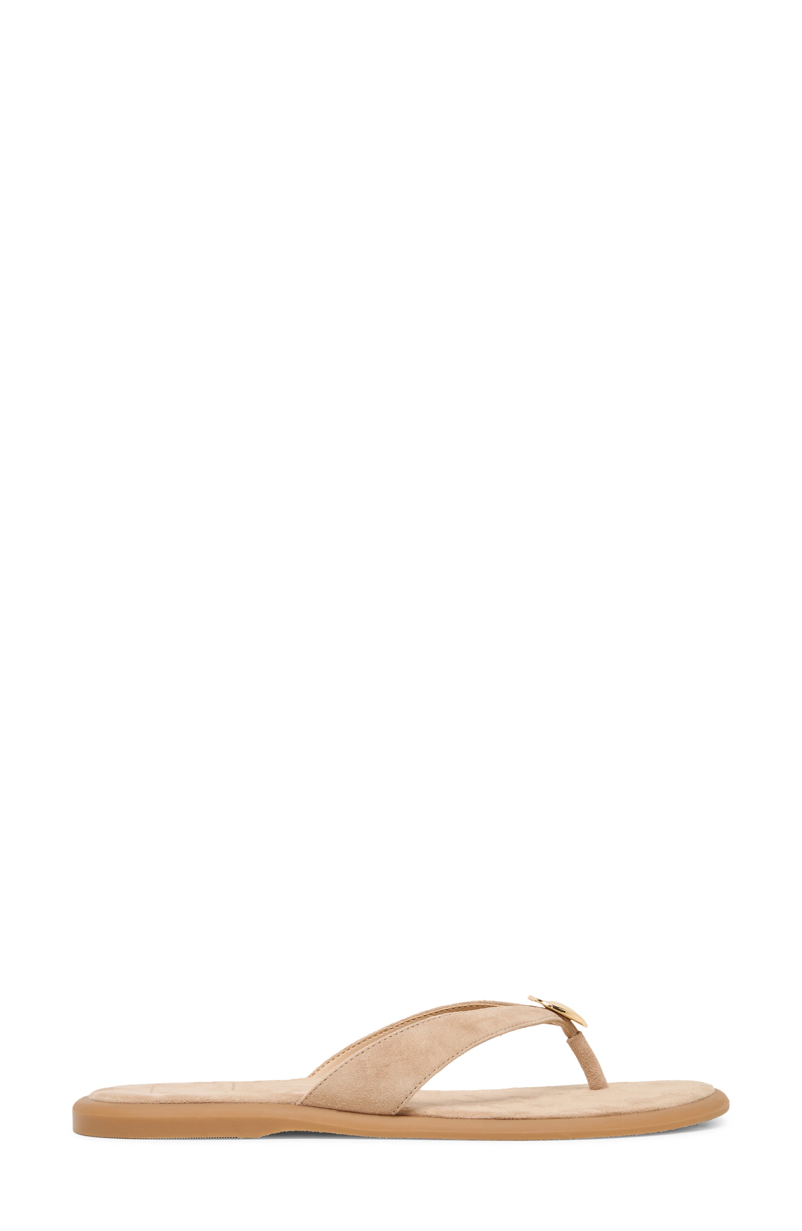 Jaina Embellished Flip Flop, Alternate, color, CAMEL NUBUCK