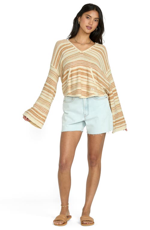 Billabong Baja Stripe Sweater Hoodie In Brown