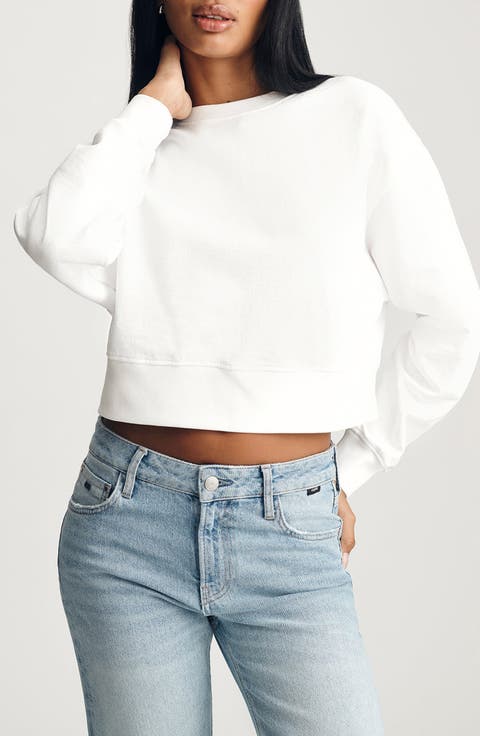 Relaxed Crop Cotton Sweatshirt