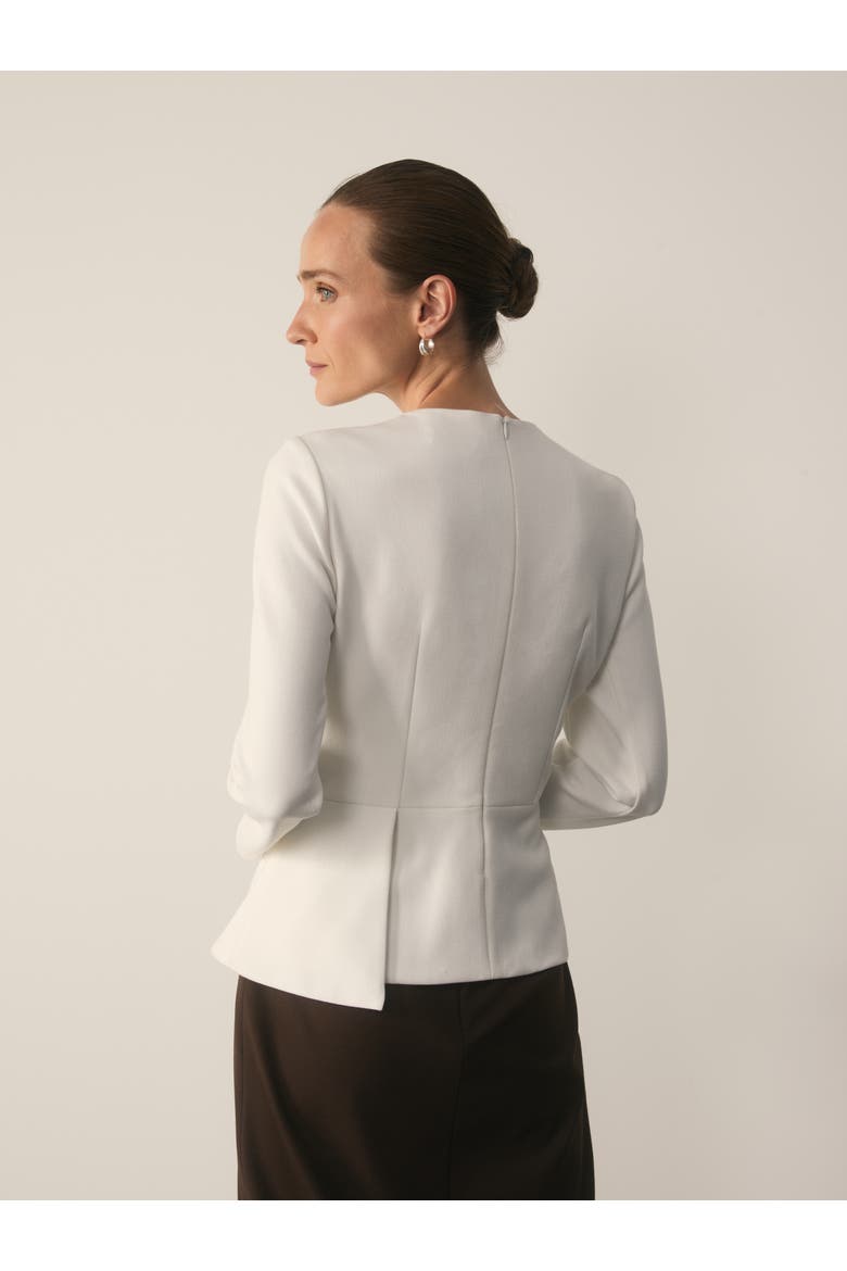 Malone Sculpt Stretch Crepe Top, Alternate, color, White