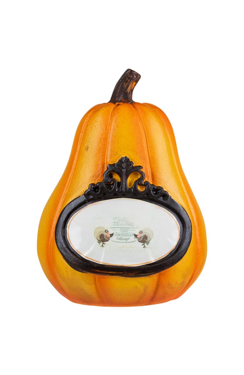 Northlight "Thanks, Today, Tomorrow, Always" Fall Harvest Pumpkin Decorations - 5.5" - Set of 3, Alternate, color, Orange