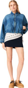 maje Denim bomber jacket