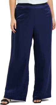 Estelle Samantha Wide Leg Satin Pants