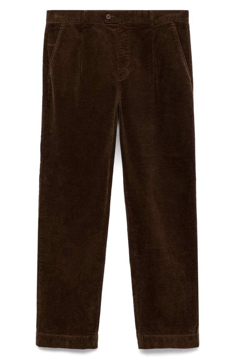 MANGO Straight Leg Corduroy Pants, Alternate, color, Brown