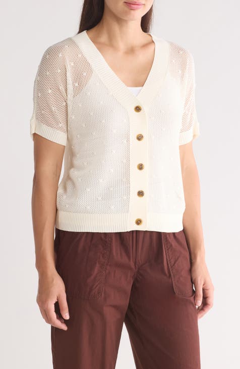 Pointelle Cardigan Sweater