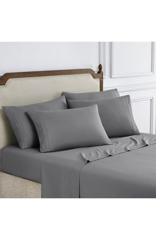 Modern Threads Solid Microfiber Deep Pocket 6-piece Sheet Set In Gray